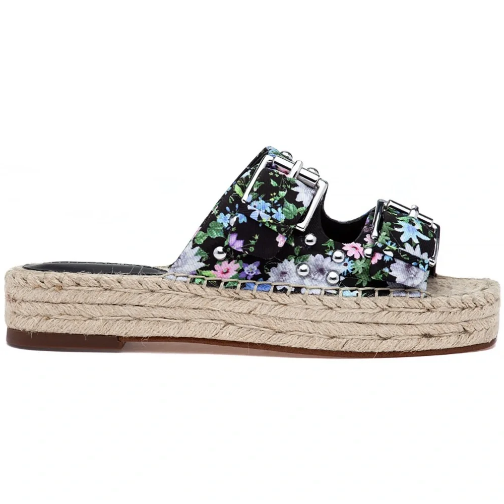 Rebecca Minkoff Floral Jodi Espadrille Platform Slides Size 10.5 NWOT